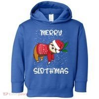 Sloth Merry Christmas Sweater Santa Sloth Merry Slothmas Funny Gift Toddler Hoodie thumb 0
