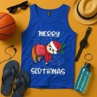 Sloth Merry Christmas Sweater Santa Sloth Merry Slothmas Funny Gift Tank Top thumb 4