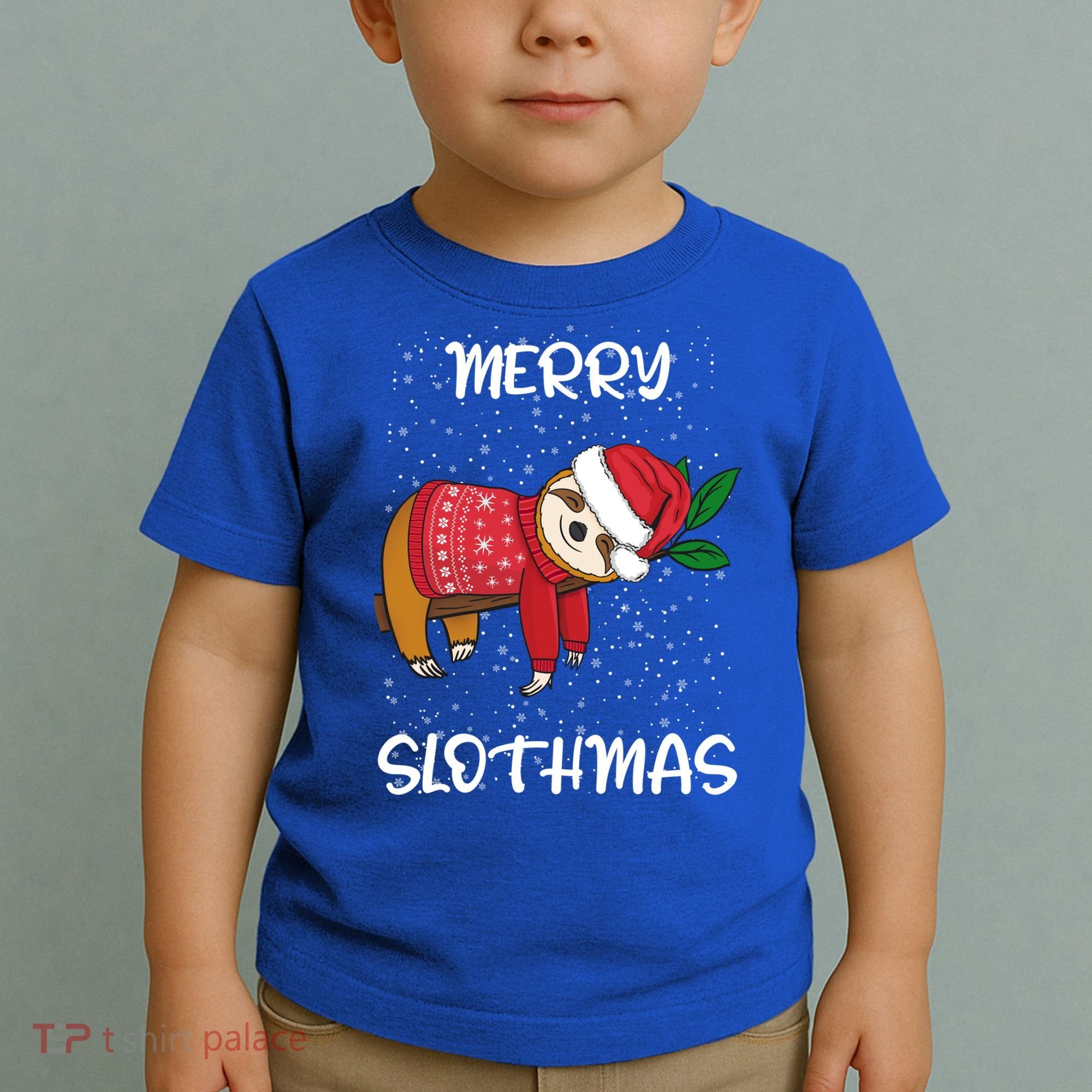 Sloth Merry Christmas Sweater Santa Sloth Merry Slothmas Funny Gift Toddler T-Shirt