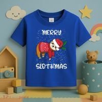 Sloth Merry Christmas Sweater Santa Sloth Merry Slothmas Funny Gift Toddler T-Shirt thumb 3