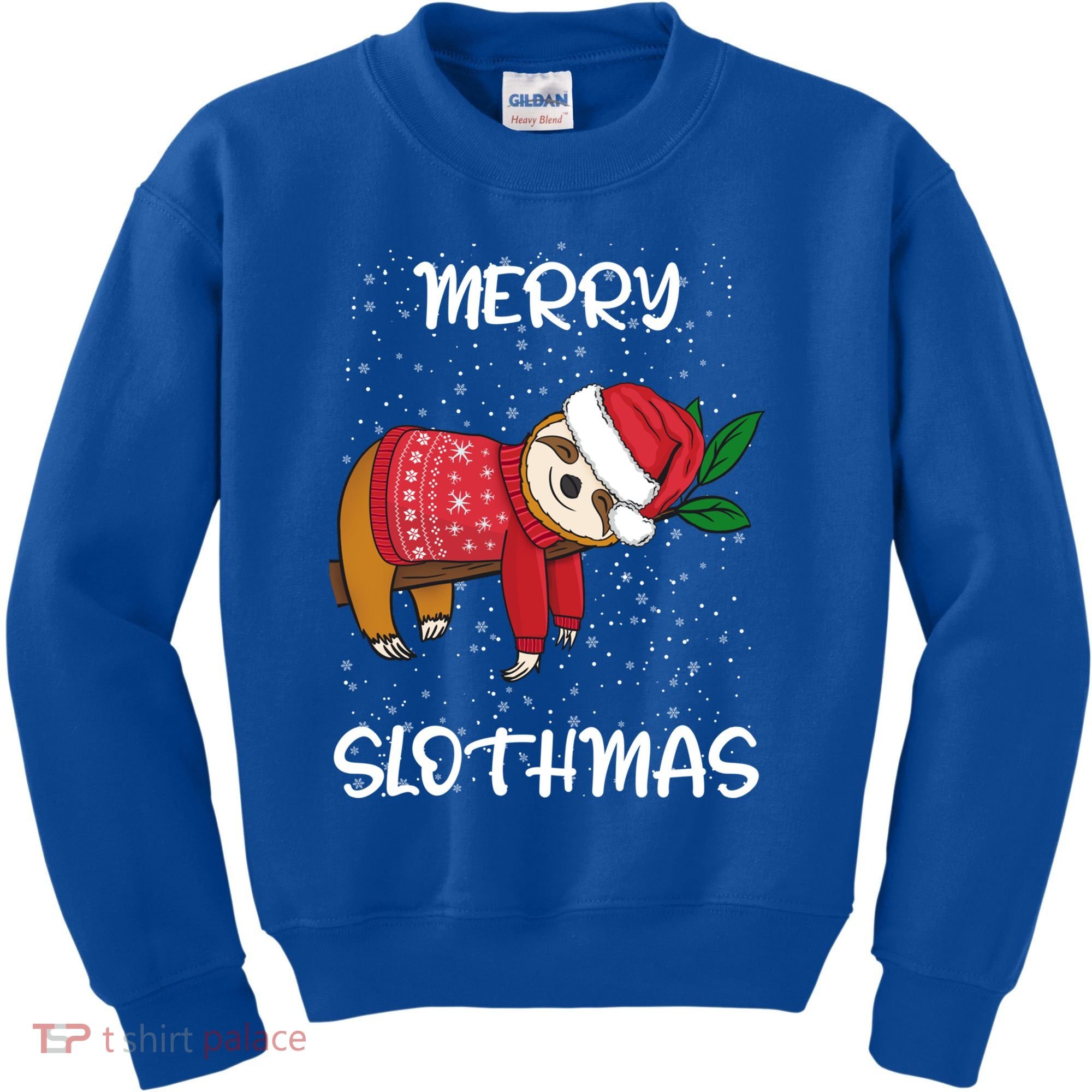 Sloth Merry Christmas Sweater Santa Sloth Merry Slothmas Funny Gift Kids Sweatshirt