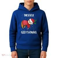 Sloth Merry Christmas Sweater Santa Sloth Merry Slothmas Funny Gift Kids Hoodie thumb 4