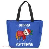 Sloth Merry Christmas Sweater Santa Sloth Merry Slothmas Funny Gift Tote Bag thumb 0