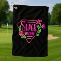 Super Mom Cute Gift Golf Towel thumb 1