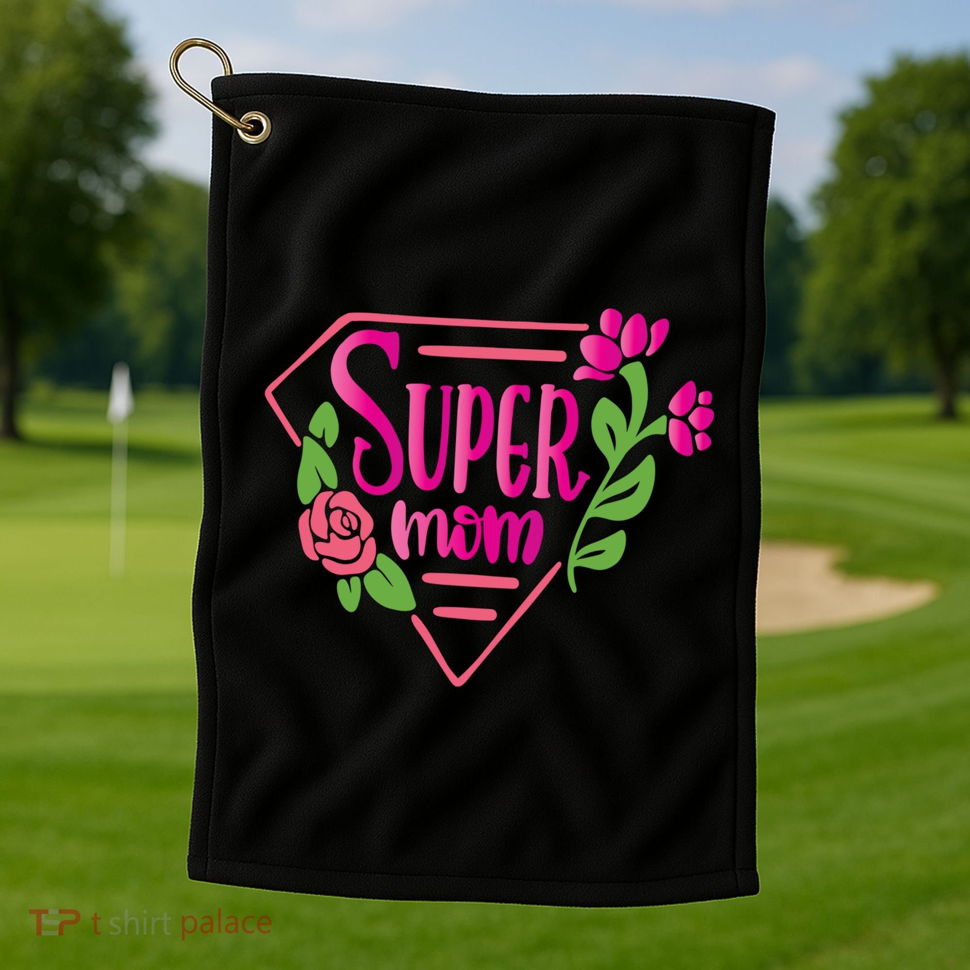 Super Mom Cute Gift Golf Towel