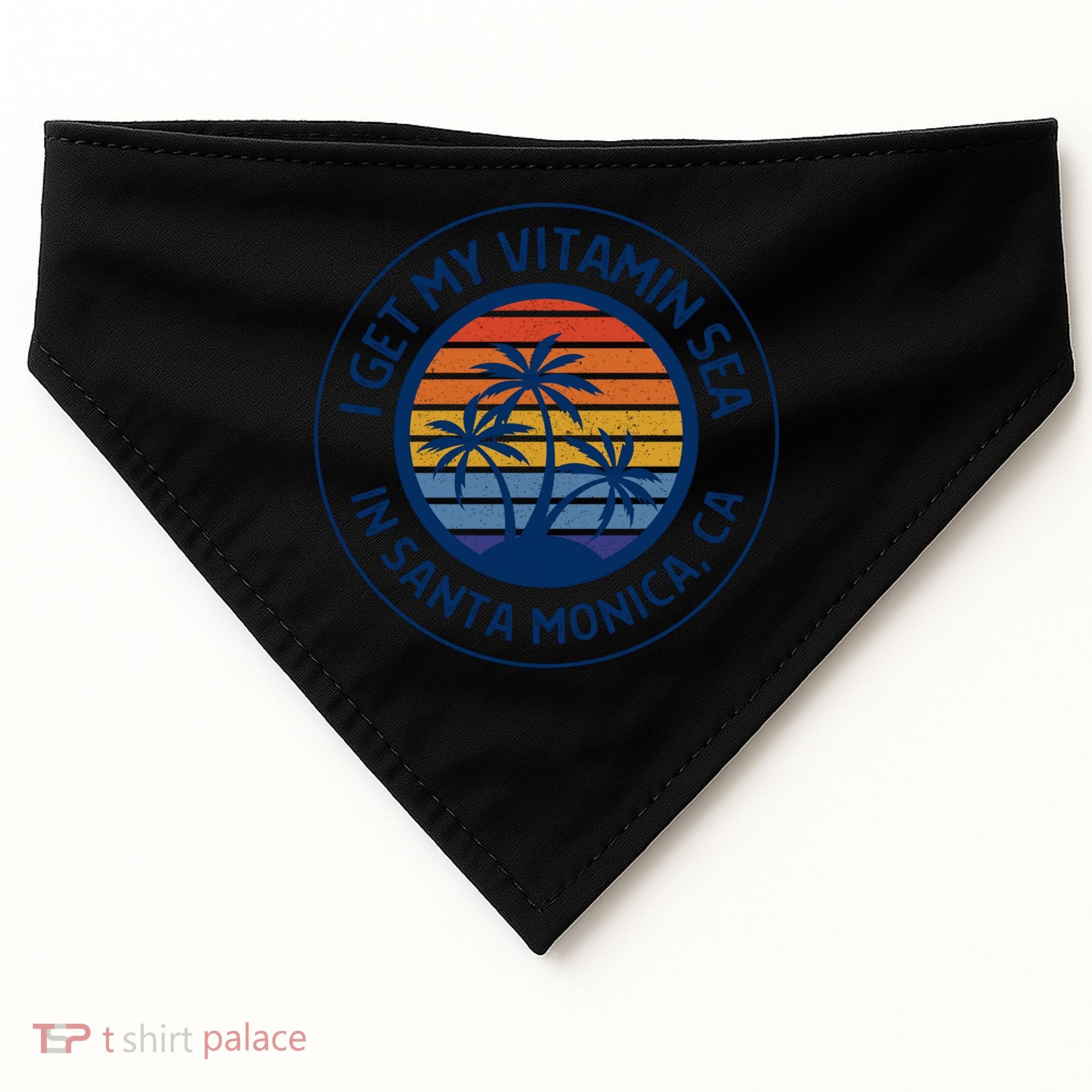 Santa Monica Ca Fun Santa Monica Vacation Santa Monica Pier Great Gift USA-Made Doggie Bandana