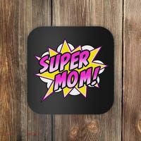 Super Mom Comic Book Superhero Mother's Day Coaster thumb 0