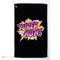 Super Mom Comic Book Superhero Mother's Day Golf Towel thumb 0