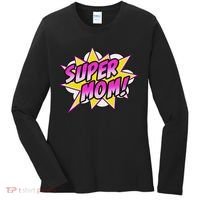 Super Mom Comic Book Superhero Mother's Day Women's Long Sleeve Shirt thumb 0