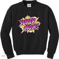 Super Mom Comic Book Superhero Mother's Day Kids Sweatshirt thumb 0