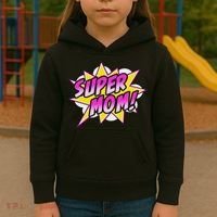 Super Mom Comic Book Superhero Mother's Day Kids Hoodie thumb 3