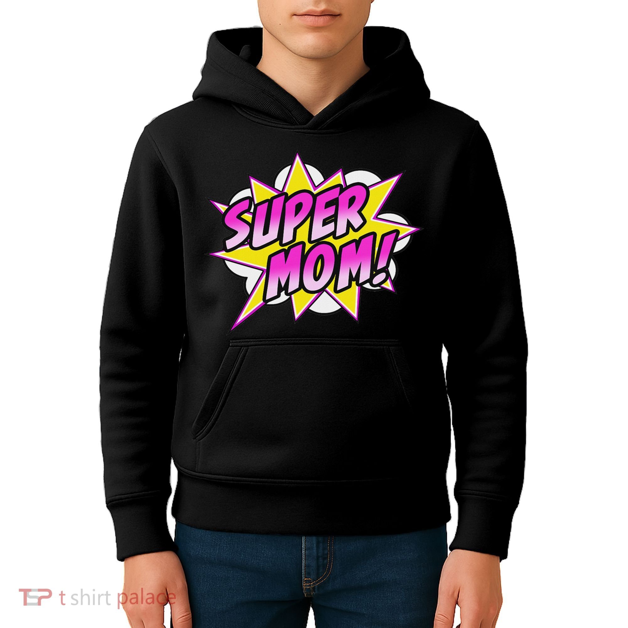 Super Mom Comic Book Superhero Mother's Day Kids Hoodie