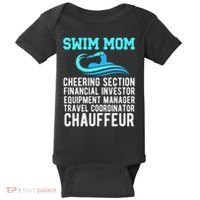 Swim Mom Definition Swimming Mom Of A Swimmer Mama Baby Bodysuit thumb 0