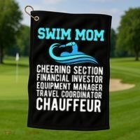 Swim Mom Definition Swimming Mom Of A Swimmer Mama Golf Towel thumb 1