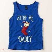 Stuff Me Daddy Naughty Christmas Stocking Dirty Xmas Great Gift Tank Top thumb 2