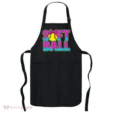 Softball Mama Drip Ice Cream Baseball Drip Game Day Apron