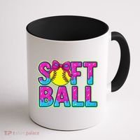 Softball Mama Drip Ice Cream Baseball Drip Game Day Coffee Mug thumb 1