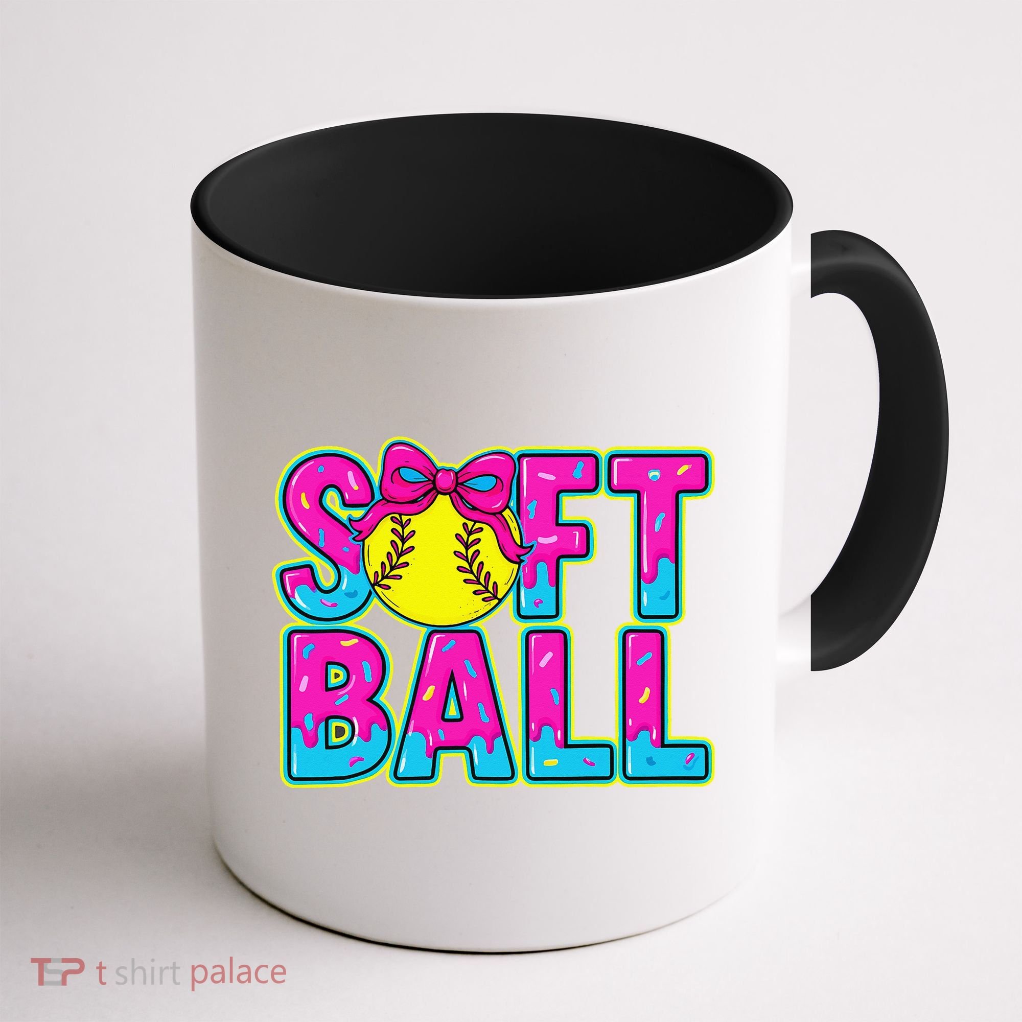 Softball Mama Drip Ice Cream Baseball Drip Game Day Coffee Mug