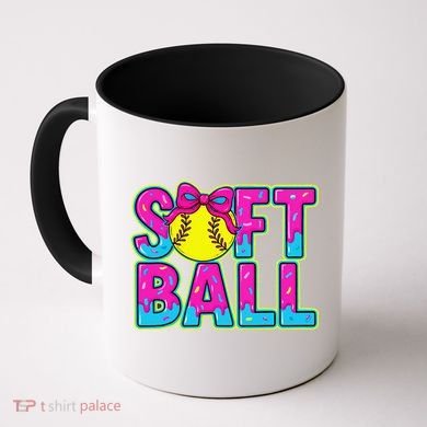 Softball Mama Drip Ice Cream Baseball Drip Game Day Coffee Mug
