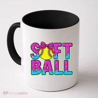 Softball Mama Drip Ice Cream Baseball Drip Game Day Coffee Mug thumb 0