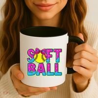 Softball Mama Drip Ice Cream Baseball Drip Game Day Coffee Mug thumb 3