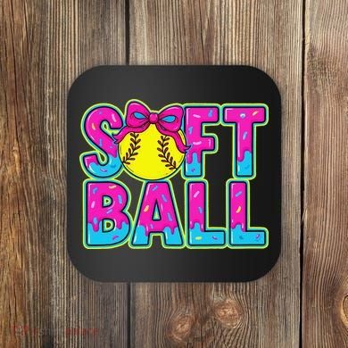Softball Mama Drip Ice Cream Baseball Drip Game Day Coaster