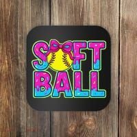 Softball Mama Drip Ice Cream Baseball Drip Game Day Coaster thumb 0
