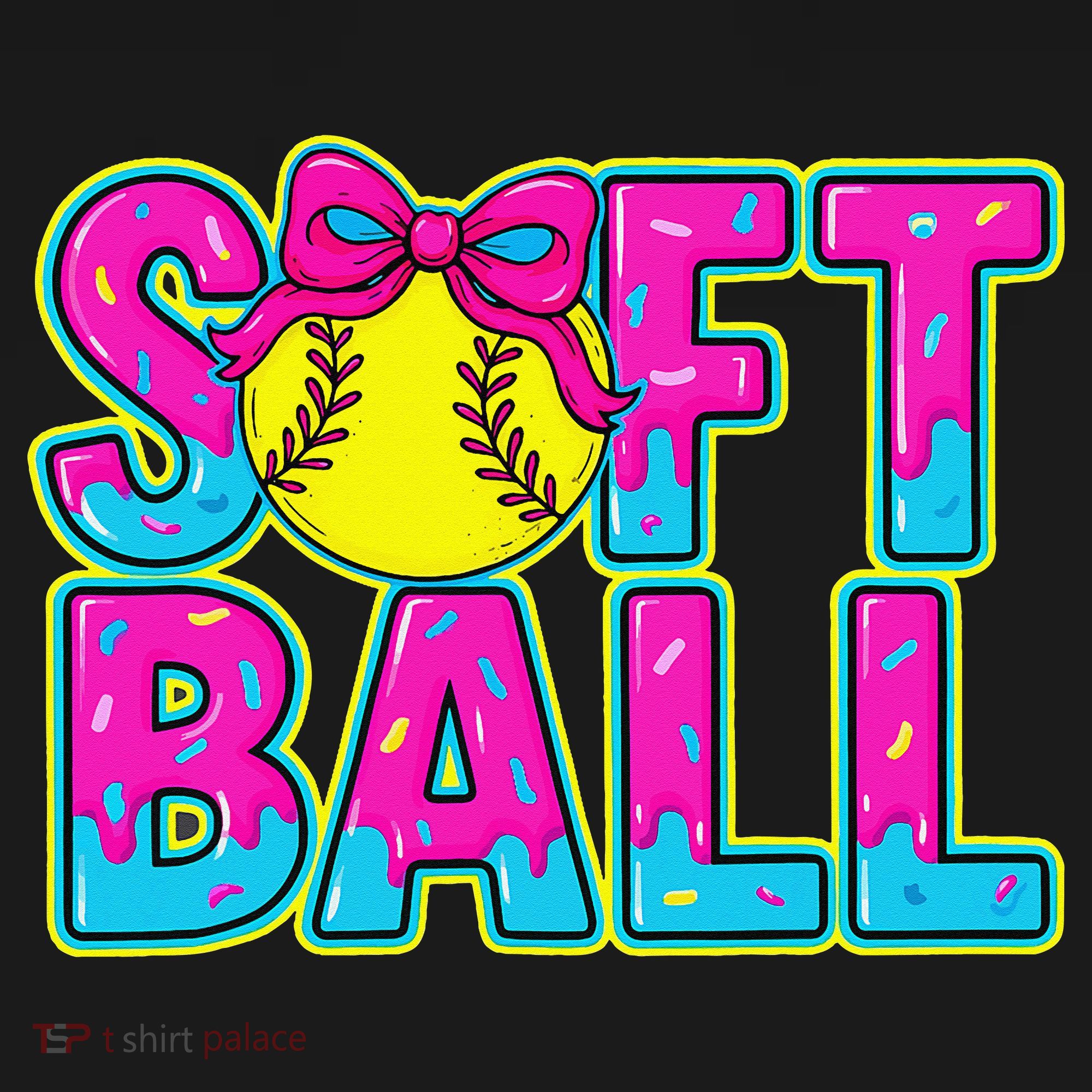 Softball Mama Drip Ice Cream Baseball Drip Game Day Coaster