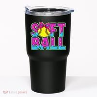 Softball Mama Drip Ice Cream Baseball Drip Game Day Tumbler thumb 0