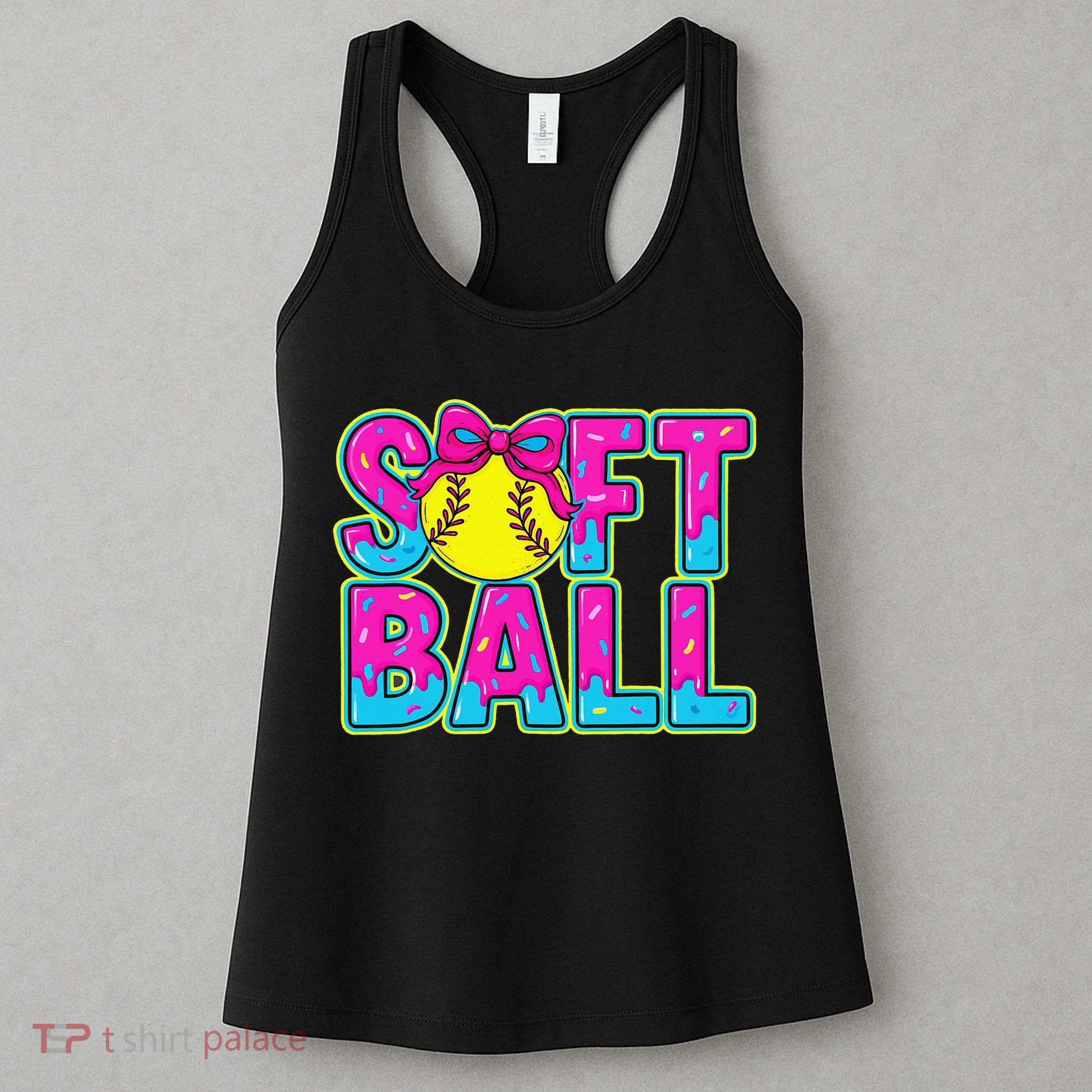 Softball Mama Drip Ice Cream Baseball Drip Game Day Women's Tank Top