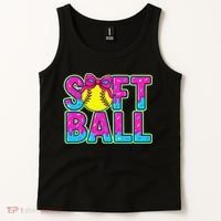Softball Mama Drip Ice Cream Baseball Drip Game Day Tank Top thumb 2