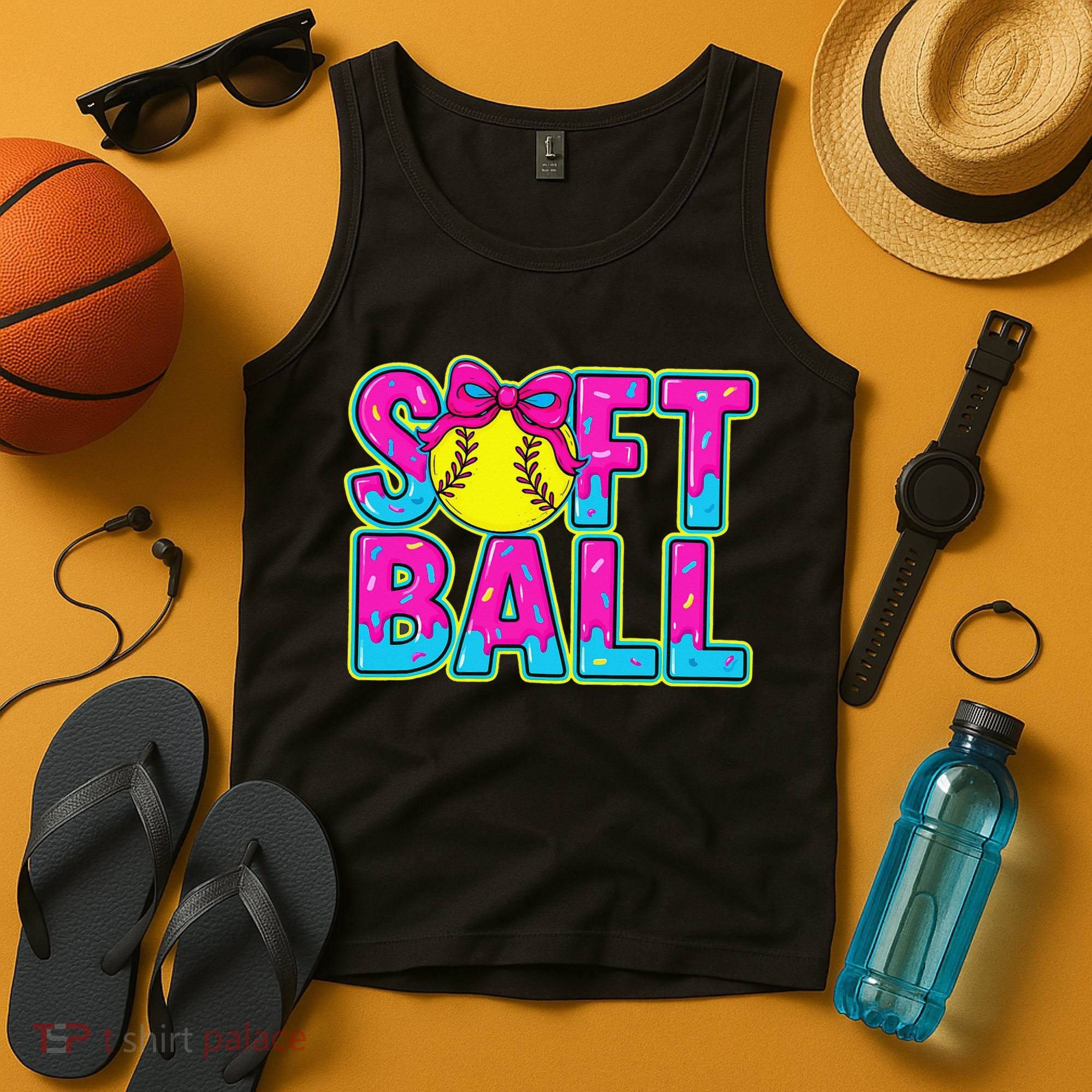 Softball Mama Drip Ice Cream Baseball Drip Game Day Tank Top