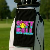 Softball Mama Drip Ice Cream Baseball Drip Game Day Golf Towel thumb 2
