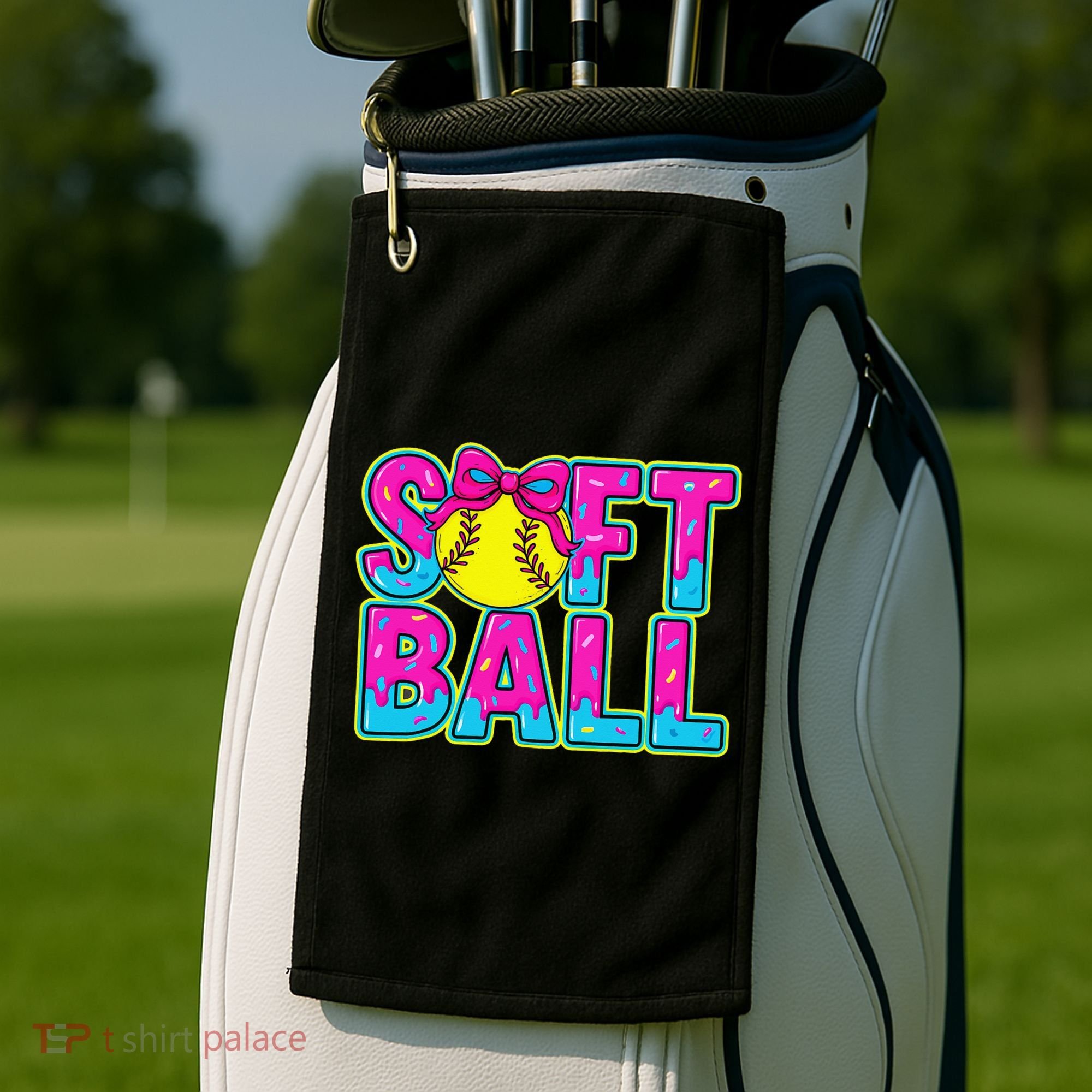 Softball Mama Drip Ice Cream Baseball Drip Game Day Golf Towel