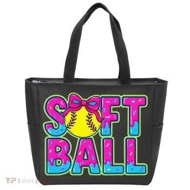 Softball Mama Drip Ice Cream Baseball Drip Game Day Tote Bag