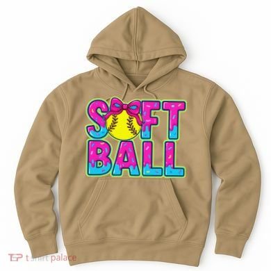 Softball Mama Drip Ice Cream Baseball Drip Game Day Hoodie