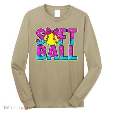 Softball Mama Drip Ice Cream Baseball Drip Game Day Long Sleeve Shirt