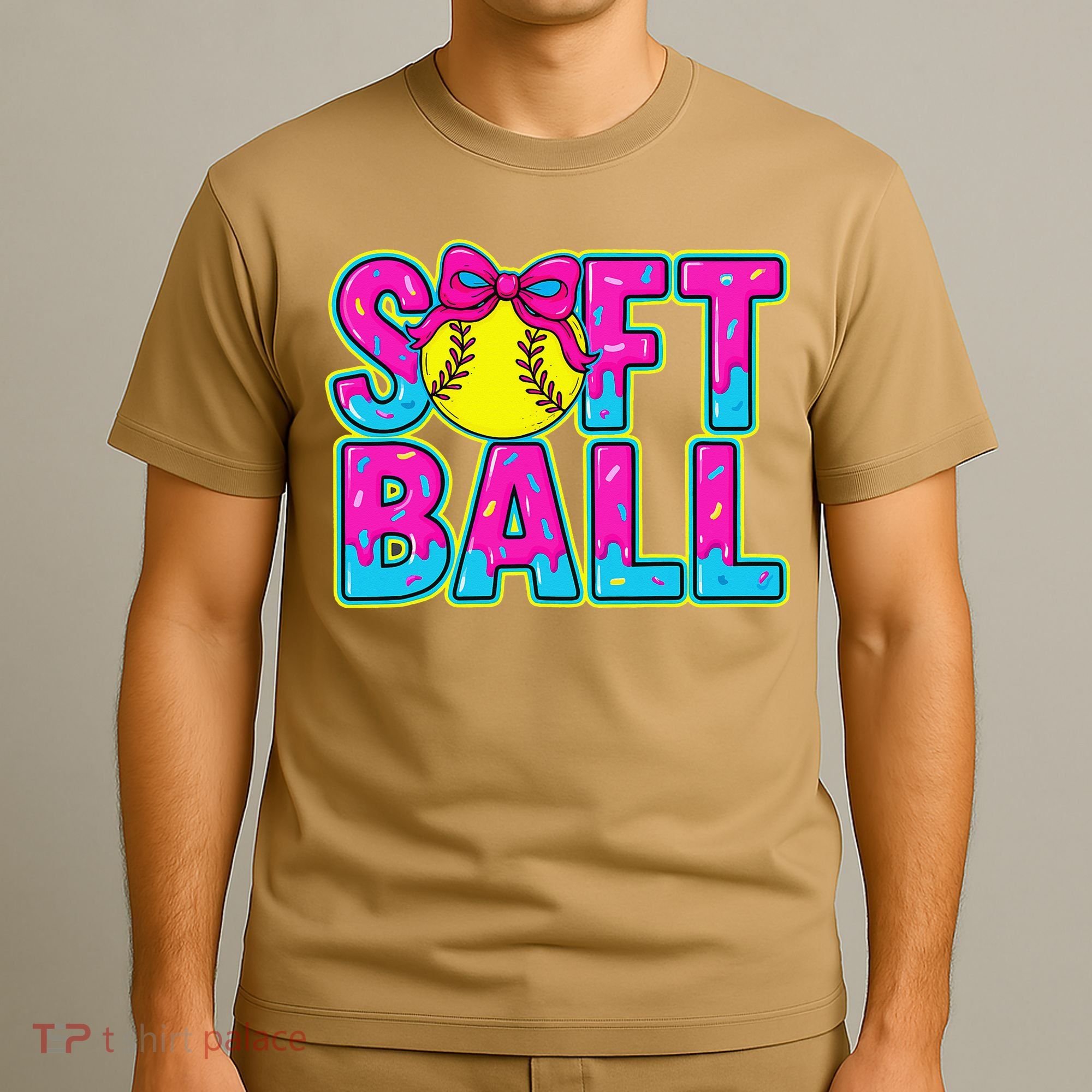 Softball Mama Drip Ice Cream Baseball Drip Game Day T-Shirt