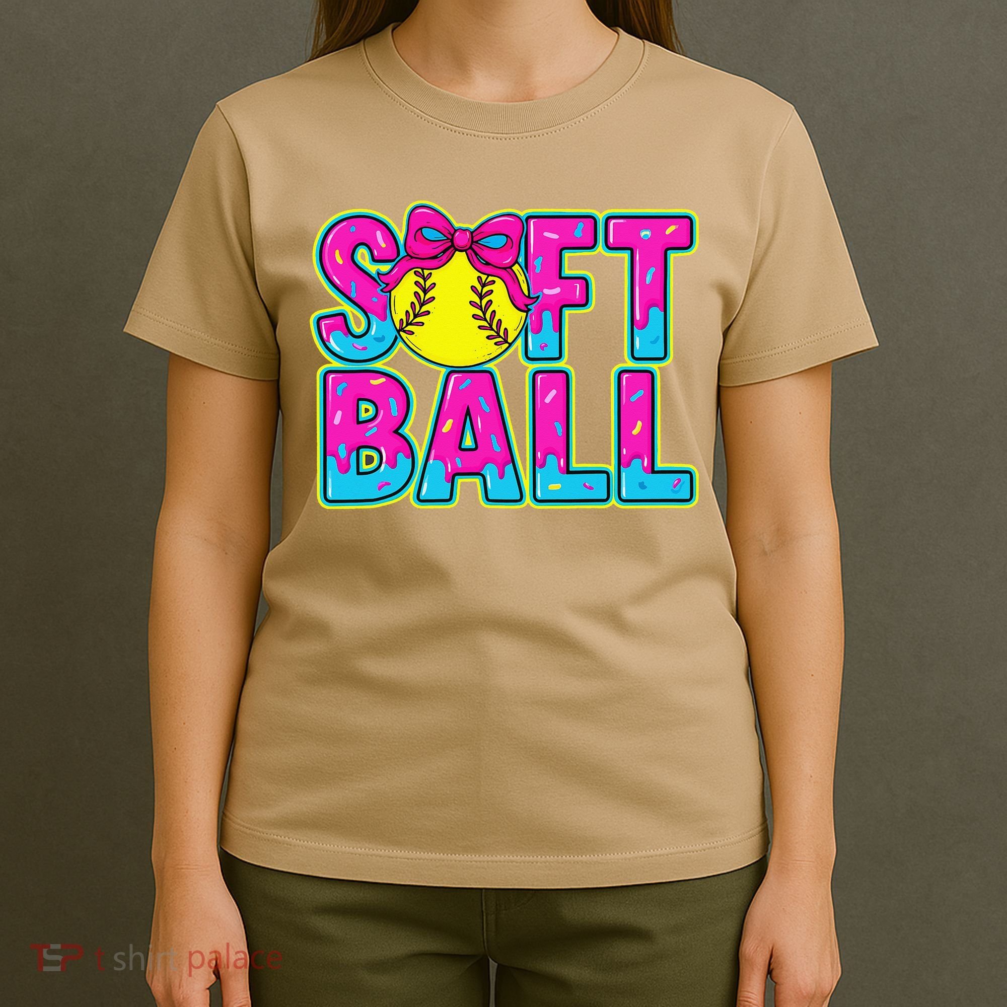 Softball Mama Drip Ice Cream Baseball Drip Game Day T-Shirt