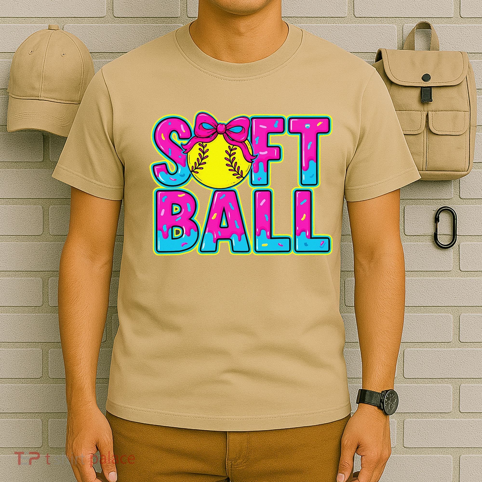 Softball Mama Drip Ice Cream Baseball Drip Game Day T-Shirt