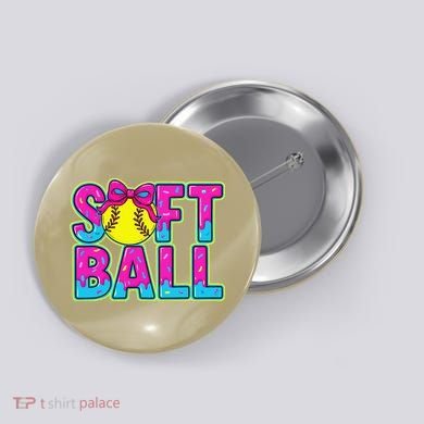Softball Mama Drip Ice Cream Baseball Drip Game Day Button