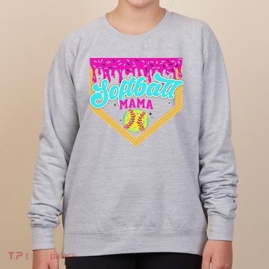 Softball Mama Drip Ice Cream Dripping Game Day Softball Mom Women's Sweatshirt