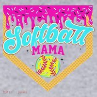 Softball Mama Drip Ice Cream Dripping Game Day Softball Mom Women's Sweatshirt thumb 2