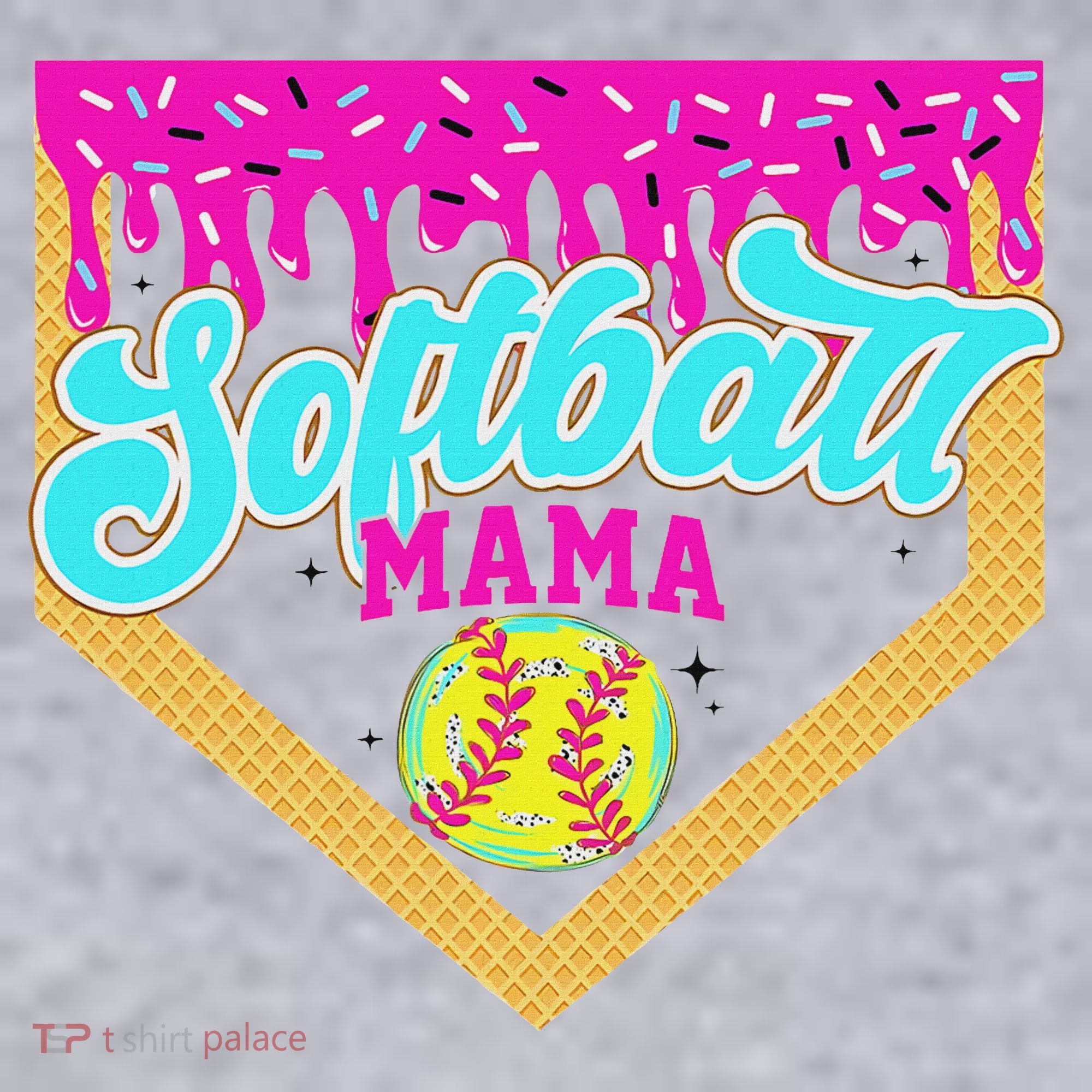 Softball Mama Drip Ice Cream Dripping Game Day Softball Mom Women's Sweatshirt