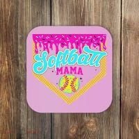 Softball Mama Drip Ice Cream Dripping Game Day Softball Mom Coaster thumb 0