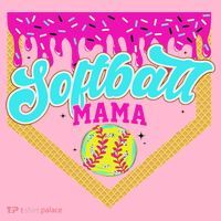Softball Mama Drip Ice Cream Dripping Game Day Softball Mom Coaster thumb 2