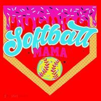 Softball Mama Drip Ice Cream Dripping Game Day Softball Mom Santa Hat thumb 1