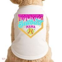 Softball Mama Drip Ice Cream Dripping Game Day Softball Mom Doggie Tank thumb 0