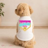 Softball Mama Drip Ice Cream Dripping Game Day Softball Mom Doggie Tank thumb 2