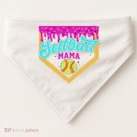 Softball Mama Drip Ice Cream Dripping Game Day Softball Mom USA-Made Doggie Bandana thumb 0